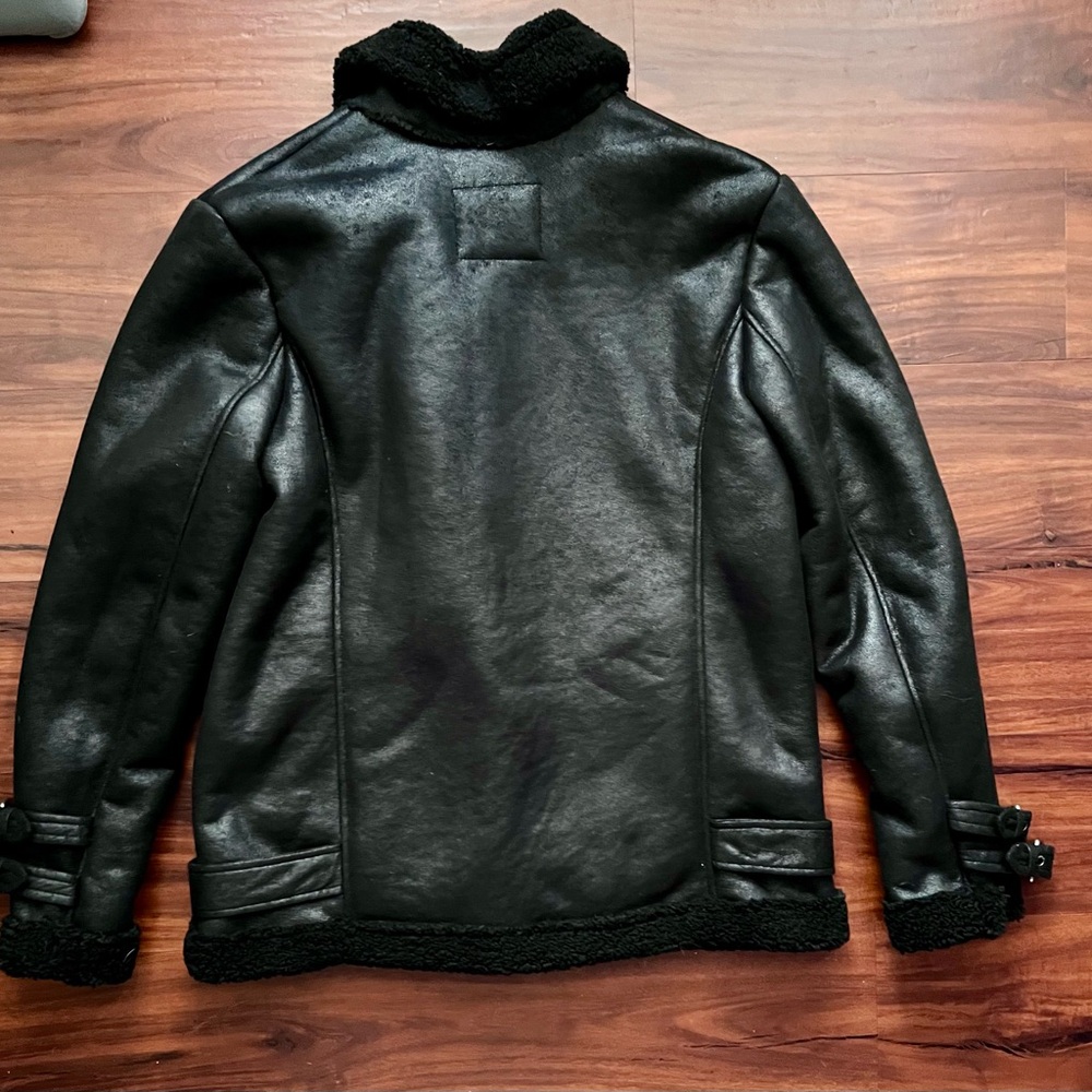 Women's Black Shearling Jacket - image 7